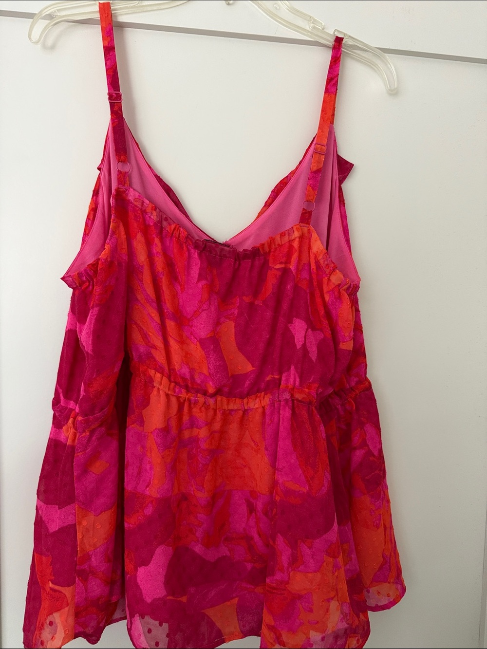 Torrid. Size 2X. Bright Pink & Orange Ruffle Cami Tunic - Picture 6 of 12